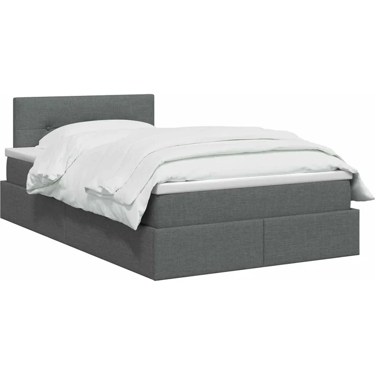 vidaXL LED-Speicherbett mit Matratze Dunkelgrau 120 x 200 cm Stoff 3459055 – Bild 3