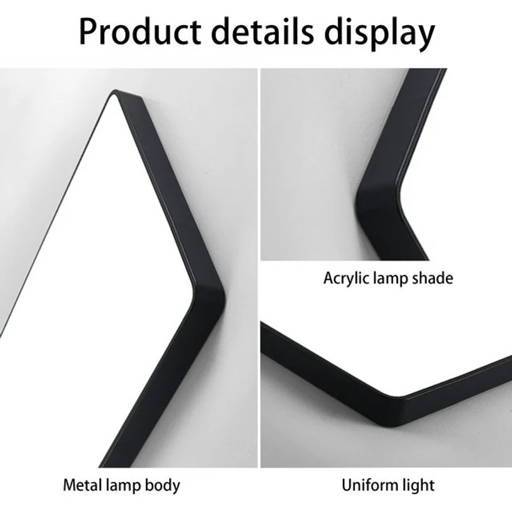 JDONG LED Deckenleuchte dimmbar mit Fernbedienung Rechteckig Weiß/Schwarz 65*43*5CM, LED fest integriert, Deckenlampe 72W, für Wohnzimmer Schlafzimmer Esszimmer Arbeitszimmer Balkon Büro – Bild 4