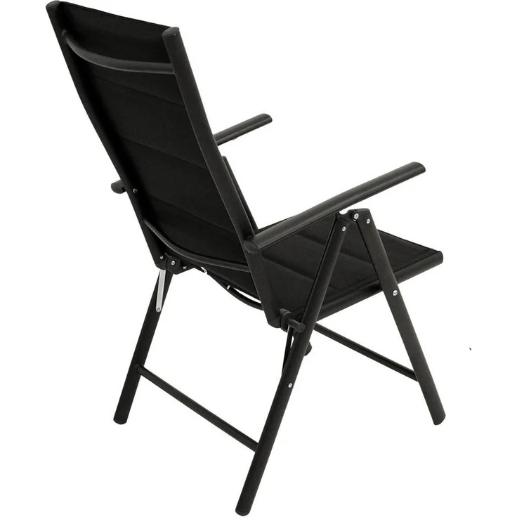 DEGAMO Garten-Essgruppe SARONNO 9-teilig, 8x Klappsessel, 1x Ausziehtisch 180/240x100cm, Alu anthrazit + Akazie – Bild 3