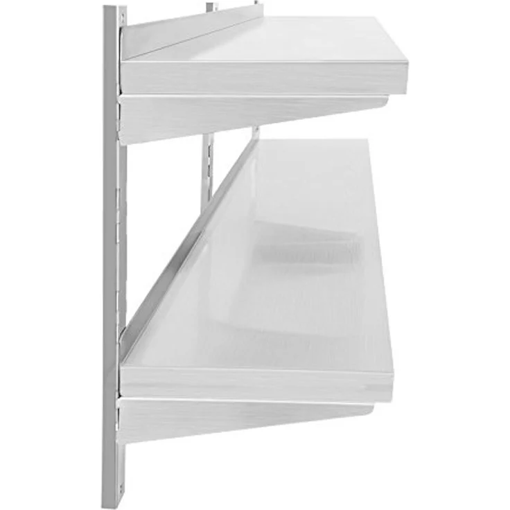 Royal Catering Hängeregal 180 cm 35 kg Gastro doppeltes Regal Wandbord Wandregal Edelstahl – Bild 3