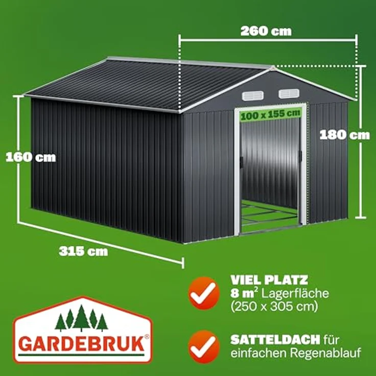 GARDEBRUK® XXXL Gerätehaus mit Fundament Kantenschutz – Bild 4