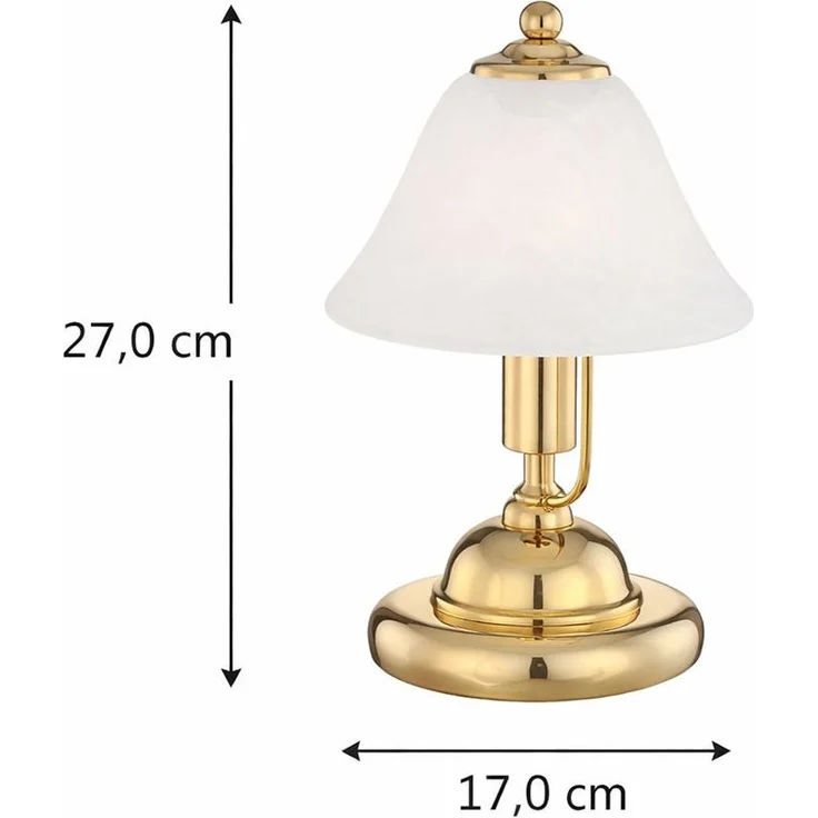 2er Set, Tischleuchte, Metall, Glas, Messing, Antik, H 27 cm – Bild 9