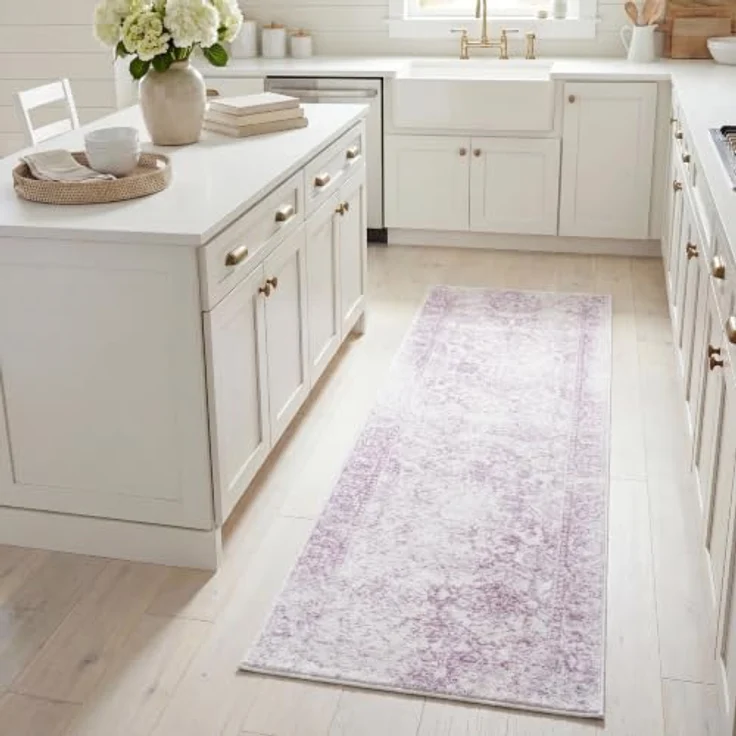 Safavieh Läufer 76x183 cm - Adirondack Collection - Transitional Design, Elfenbein & Lavendel, Pflegeleichte Synthetikmischung, Ideal für Wohnzimmer, Schlafzimmer, Büro – Bild 1