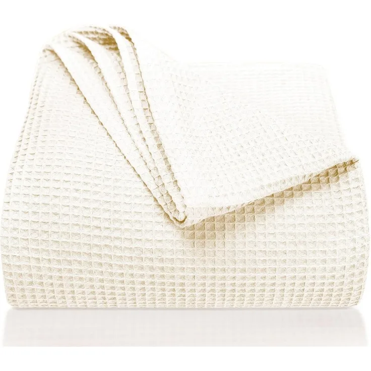 Laynenburg Tagesdecke Waffelpique aus 100% Baumwolle – Baumwolldecke, Kuscheldecke, Wohndecke als Sommerdecke, Bett-Überwurf, Couch-Überwurf, Sofa-Decke