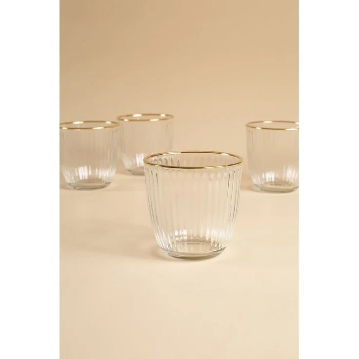 Hermia Concept 'Splendid 290' Gläser-Set (4-teilig), Gold / Transparent, 8,6 x 8,6 x 8,5 cm, 290 ml – Bild 3