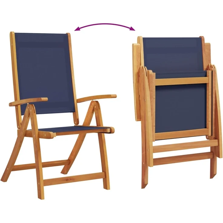 vidaXL Gartenstühle 2 Stk. Klappbar Massivholz Akazie und Textilene 4008422 – Bild 7