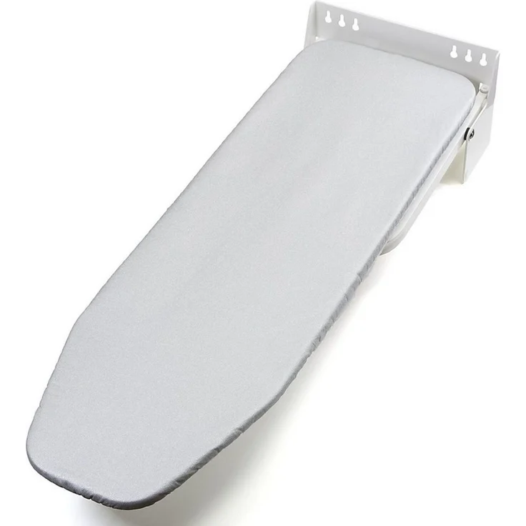 SO-TECH® Bügelbrett Bügeltisch Ironfold für Wandmontage, klappbar, 180° schwenkbar, inkl. Bügeltuch aluminiumgrau – Bild 2