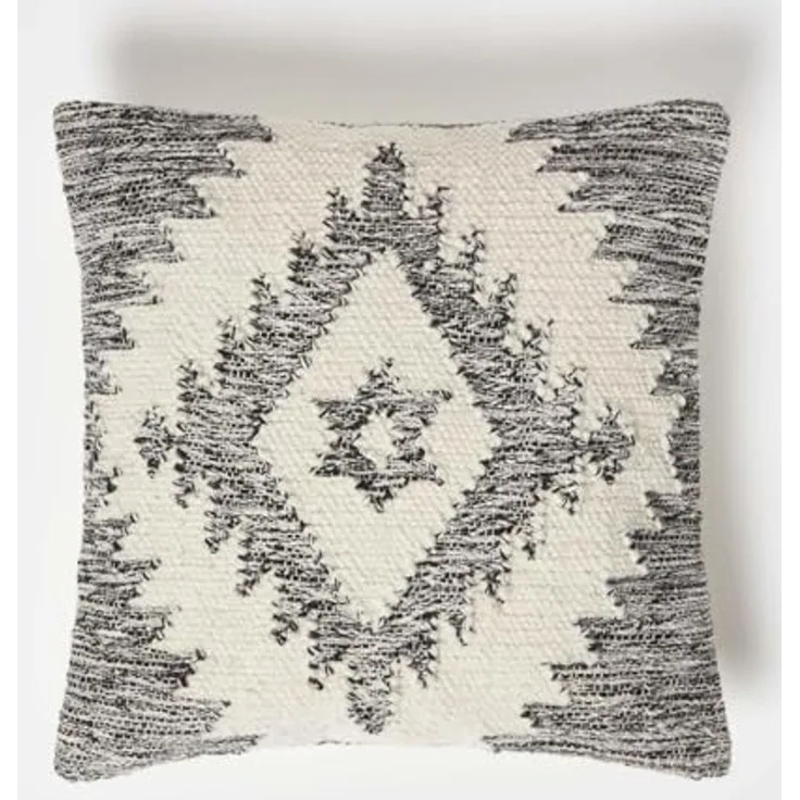 Homescapes Dekokissen Kelim-Kissen Karu grau-creme – Kissen 45 x 45 cm mit Füllung