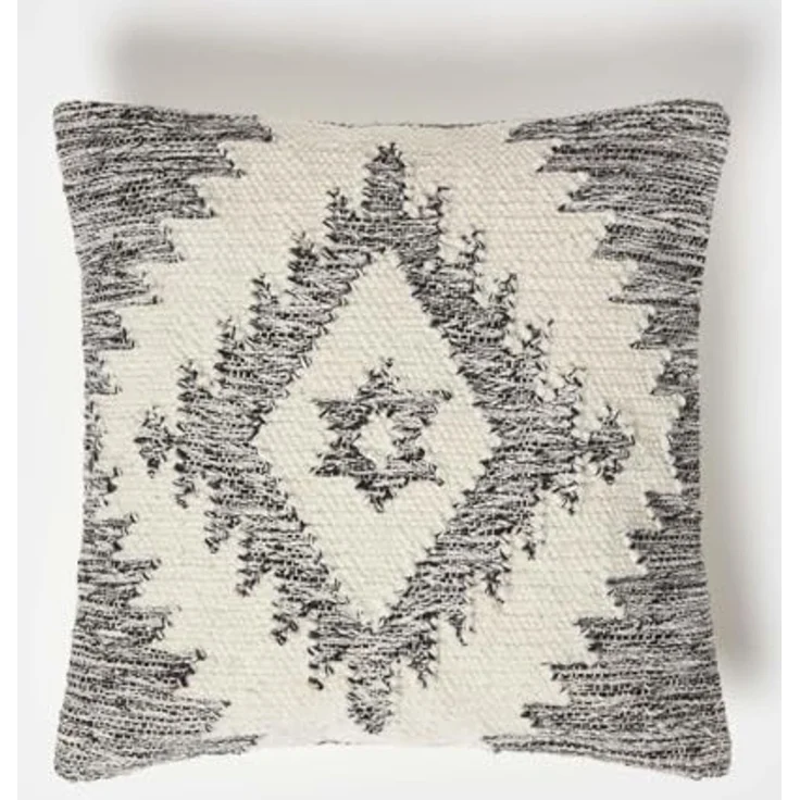 Homescapes Dekokissen Kelim-Kissen Karu grau-creme – Kissen 45 x 45 cm mit Füllung – Bild 1