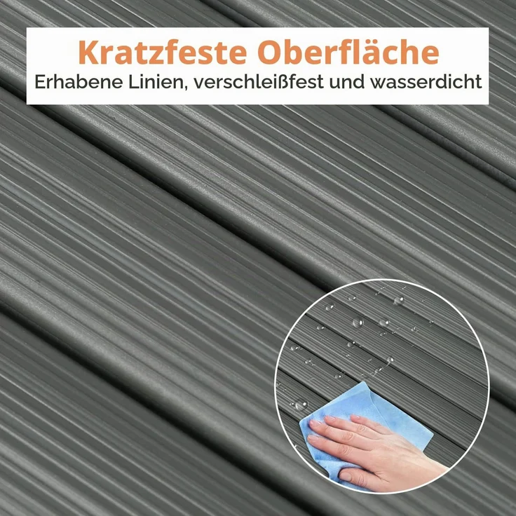 Sekey PVC Sichtschutzmatte 100x300m Doppelte Verstärkung Innen, Balkon Sichtschutz mit Kabelbindern, Sichtschutzzaun Windschutz Wasserdicht ohne Bohren für Balkon Garten, Grau – Bild 4