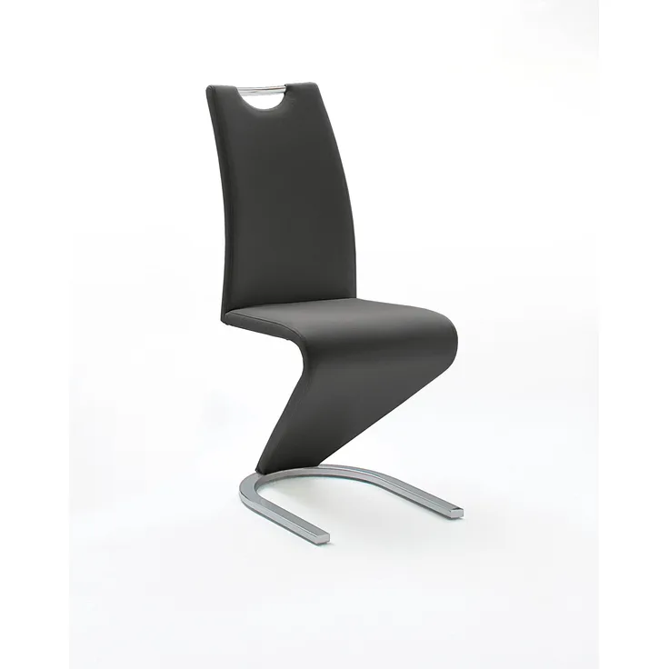 2er Set Designstuhl Amado - Kunstleder Schwarz
