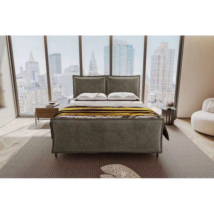 99rooms Vero Plus Boxspringbett 180x200 cm Cordstoff POSO Cappuccino