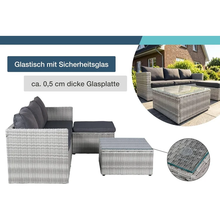 LC Garden Gartenlounge-Set Loungino Balkonmöbel für 3-4 Personen Lounge, (3-tlg) – Bild 7