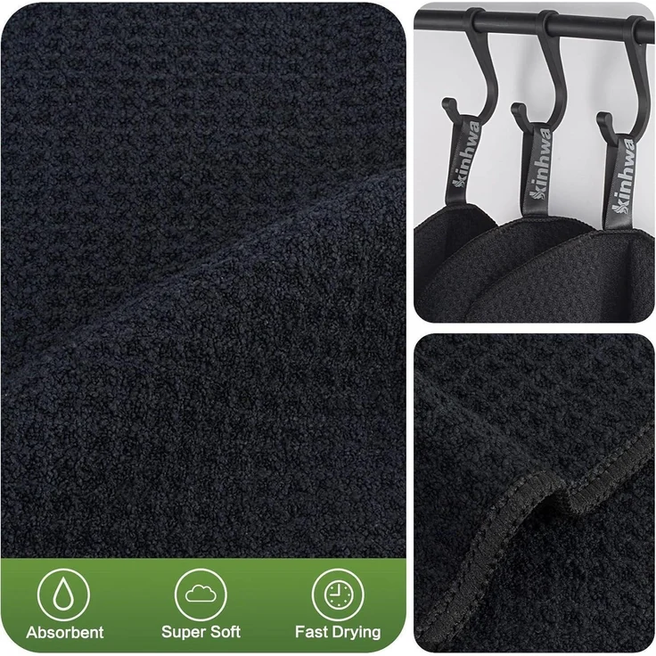 Schwarze Mikrofaser Spültücher 20x20cm 6 Stück - Waschbar & fusselfrei – Bild 3