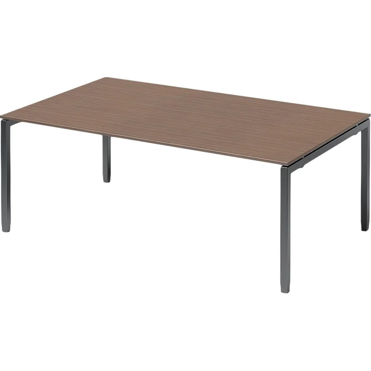 BISLEY Cito Chefarbeitsplatz/Konferenztisch, 650-850 mm höheneinstellbares U-Gestell, Metall, Wn334 Dekor Nußbaum, Gestell Anthrazitgrau, 120 x 200 x 85 cm – Bild 1