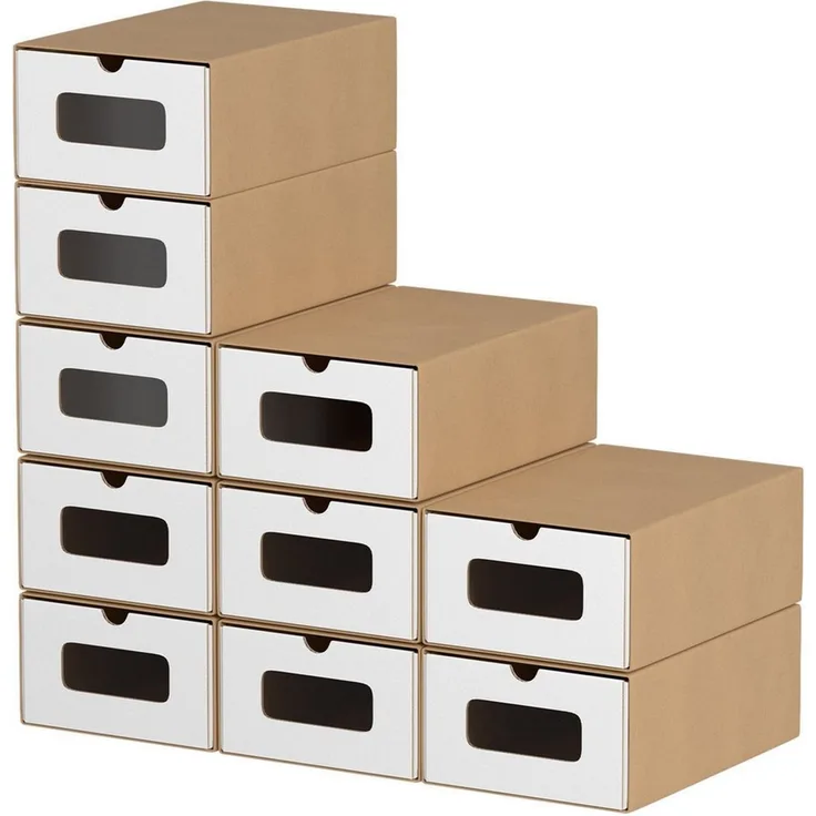 Clanmacy Schuhbox 10/20X Schuhboxen Boxen stapelbar mit Sichtfenster Schuhe Spielzeug (10 St)