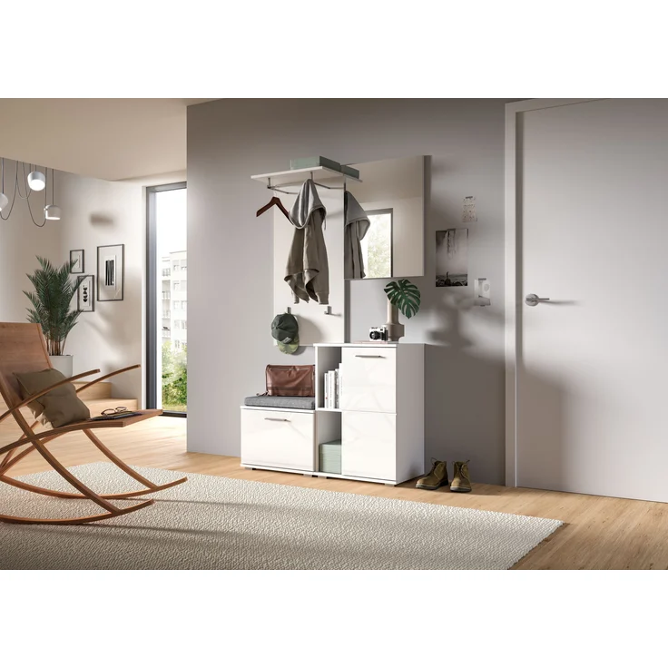Garderobenpaneel >Prego< in weiß - 55x114x28cm (BxHxT) – Bild 4