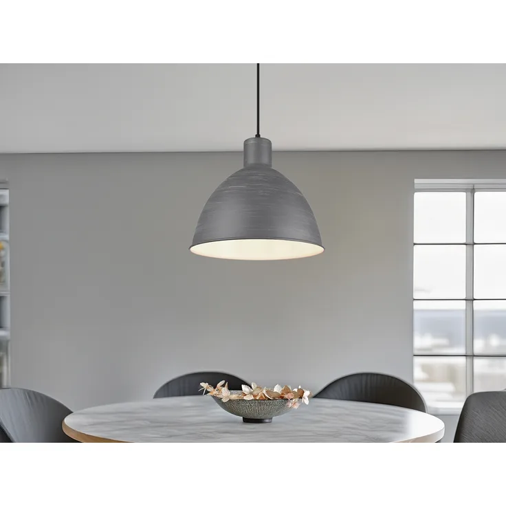Pendelleuchte TELME mit Betonoptik Metallschirm einflammig, Ø 30cm