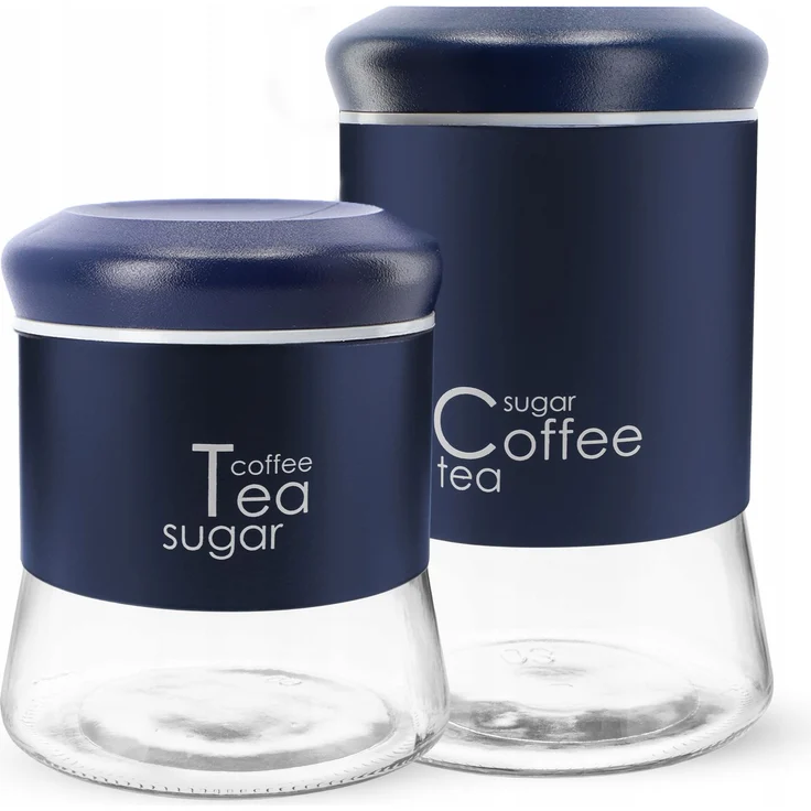 KADAX Glasbehälter für Kaffee, Tee, Zucker, mit Deckel, Küche, 1 l + 0,75 l – Bild 1
