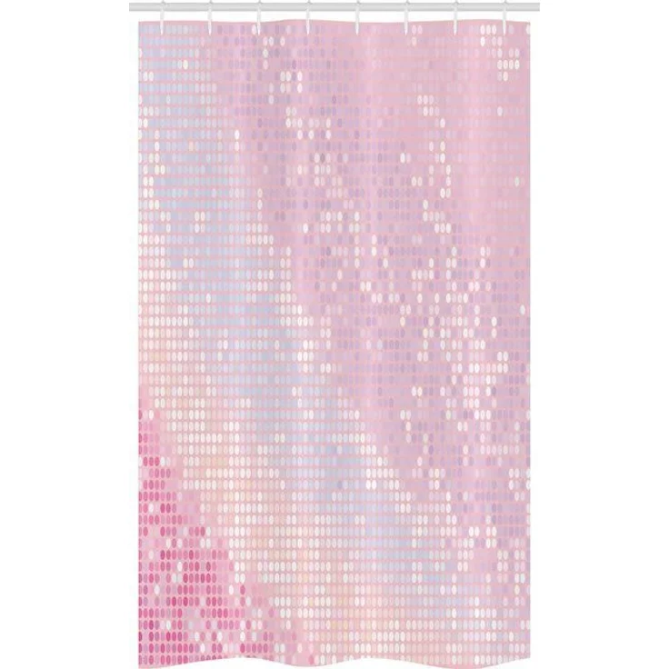 Abakuhaus Duschvorhang Badezimmer Deko Set aus Stoff mit Haken Breite 120 cm, Höhe 180 cm, Modern Abstrakt Disco-Kugel-Muster – Bild 2