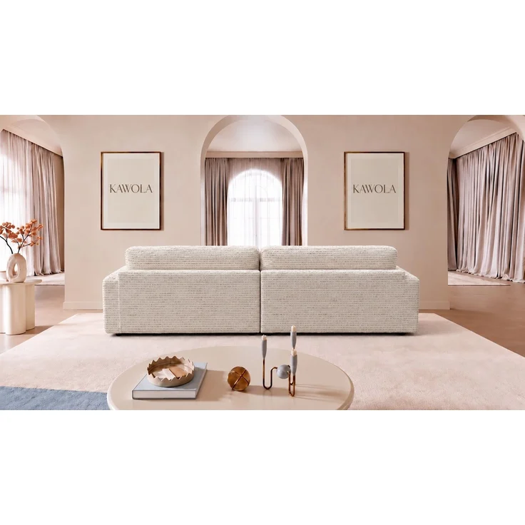 KAWOLA Sofa MARLIN Ecksofa Stoff cremeweiß Longchair links 80 x 168 x 262 cm – Bild 6