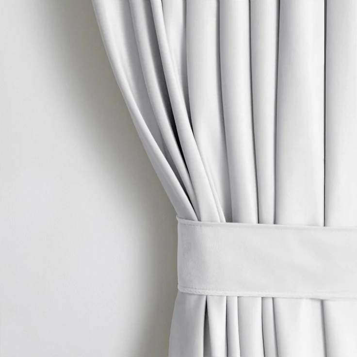Restilo Gardine Gardine Multifunktionsband Kräuselband Vorhang Verdunkelnd Samt Textil (1 St), Kräuselband, verdunkelnd, Samt Textilien, mit Raffhalter – Bild 1