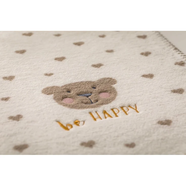 Babydecke Mila mit Stick 'be happy' 75 x 100 cm, DAVID FUSSENEGGER – Bild 2