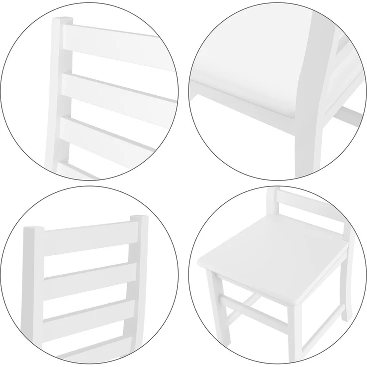 Weißer Stuhl Eris Küchenstuhl Massivholzstuhl Esszimmerstuhl 90.71-21 W – Bild 5