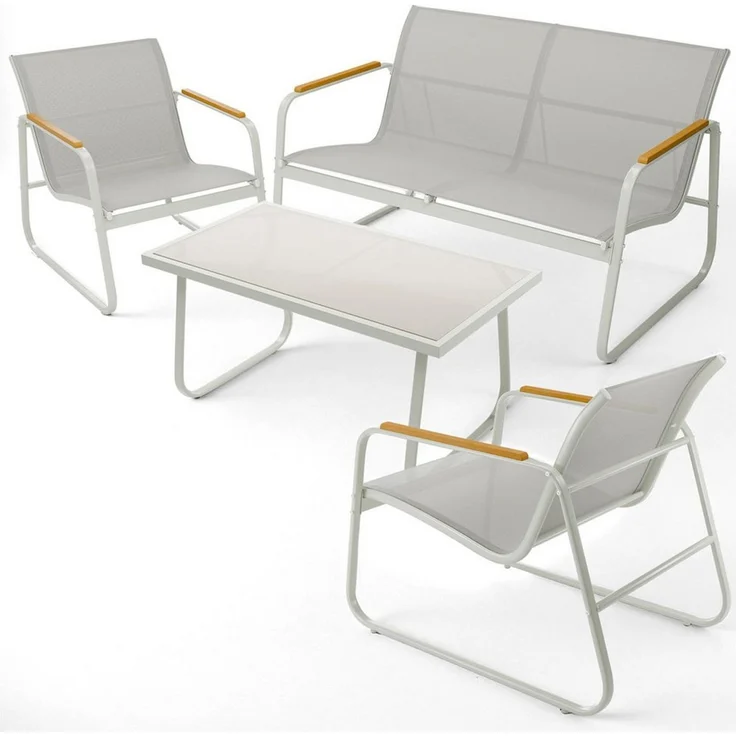 Blumtal Gartenlounge-Set Gartenmöbel Set - Gartenlounge, (4-tlg), Balkon Möbel - Terassenmöbel Außen - Balkon Möbel Set - Balkon Lounge – Bild 1