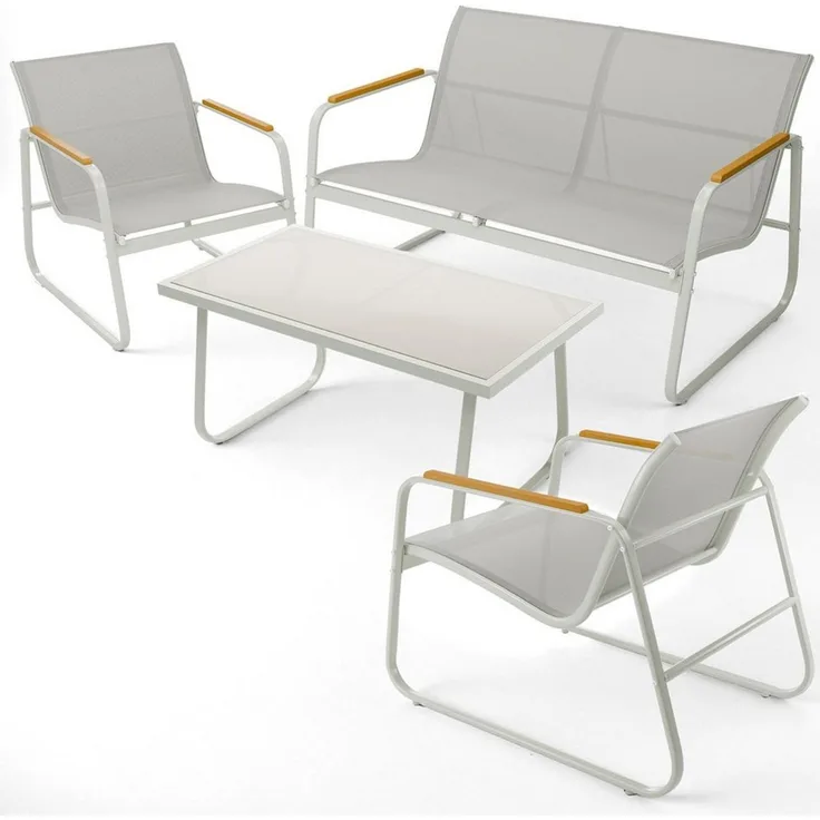 Blumtal Gartenlounge-Set Gartenmöbel Set - Gartenlounge, (4-tlg), Balkon Möbel - Terassenmöbel Außen - Balkon Möbel Set - Balkon Lounge