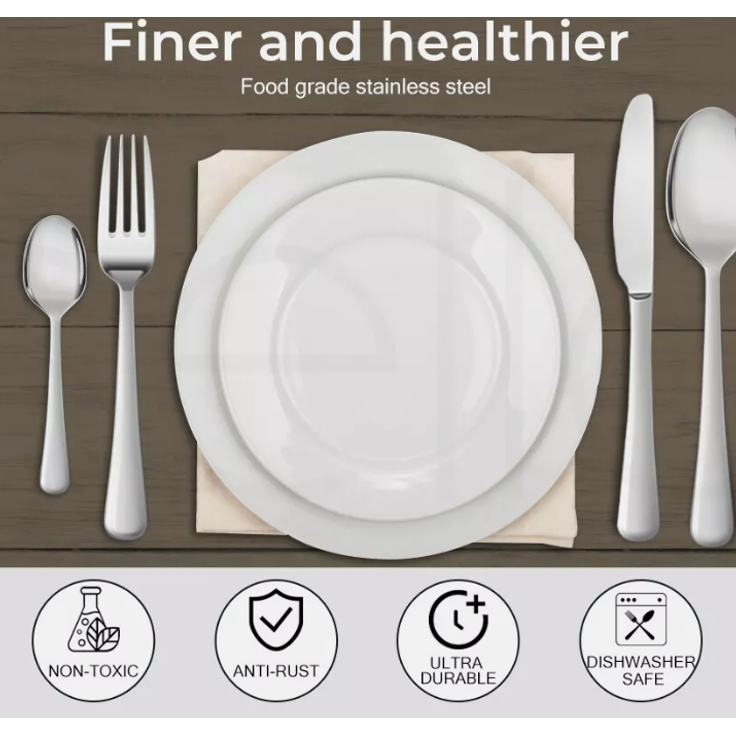 ABC 30 - teiliges Besteckset aus Edelstahl mit silbernem Besteck und Löffeln für Kinder – Bild 3