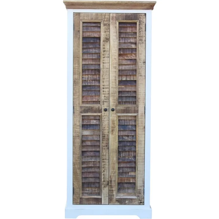 Garderobenschrank 80x190cm 'Nizza' Mango weiß natur