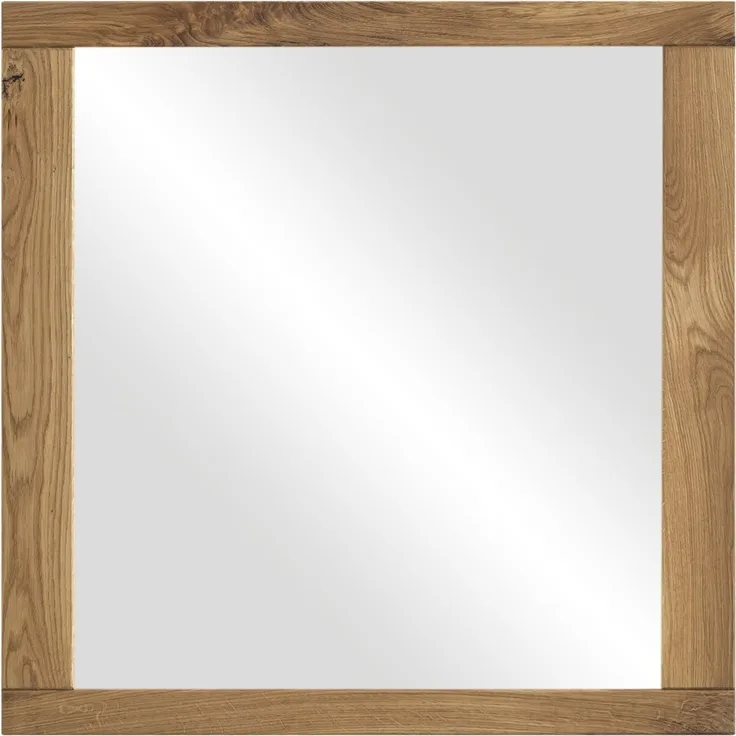 Linea Natura 'LOLA' Spiegel, Massivholz Eiche natur, 80 x 80 x 2 cm, geölter Echtholzrahmen