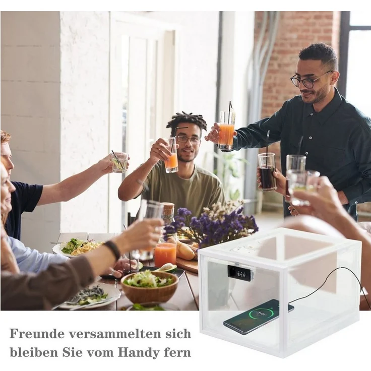Zedelmaier Aufbewahrungsbox Aufbewahrungsbox abschließbar, faltbar für Medikamente und mehr (1 St, STOS1), stapelbar, für Handys, Süßigkeiten, Snack, Persönlicher Safe – Bild 2