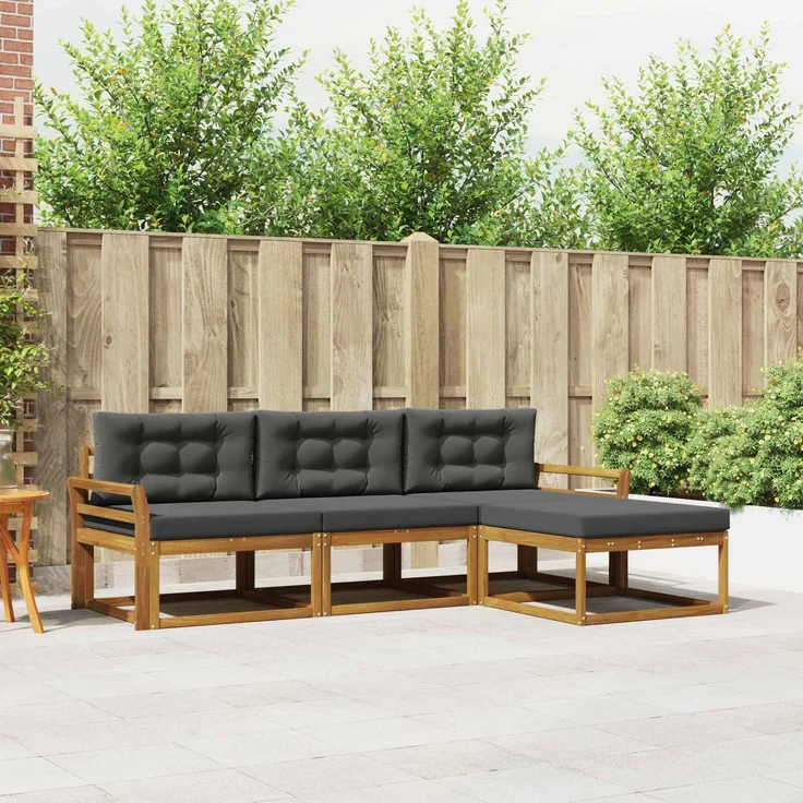 vidaXL Outdoor-Sofagarnitur 4 stk. 4-Sitzer Natur und Anthrazit 3367405 – Bild 1