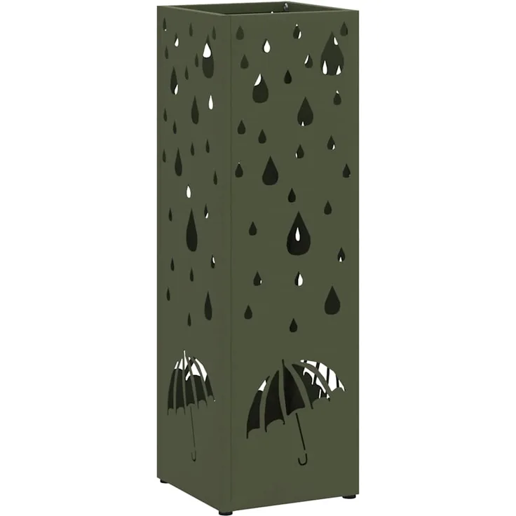 vidaXL Sonnenschirmhalter mit Speicher Oliv 15,5 x 15,5 x 49 cm Metall 868480