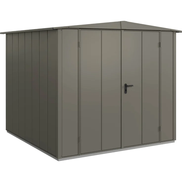 Hörmann Metall-Gerätehaus Berry Modern mit Satteldach Typ 2, 259 x 248 cm, quarzgrau, 6,4 m²,2-flüglige Tür – Bild 1