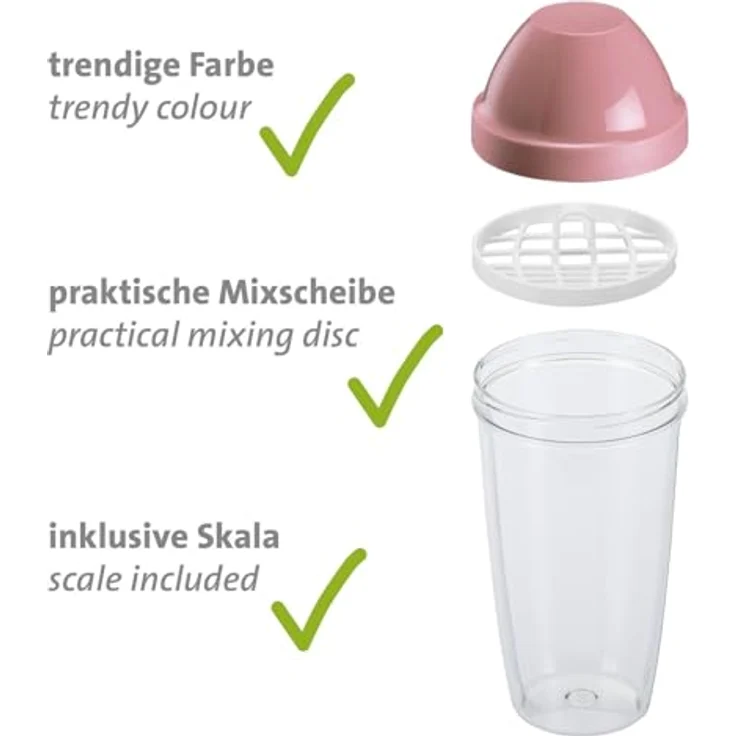 Westmark Mix- und Schüttelbecher Maxi 0,5 L rosa – Bild 9