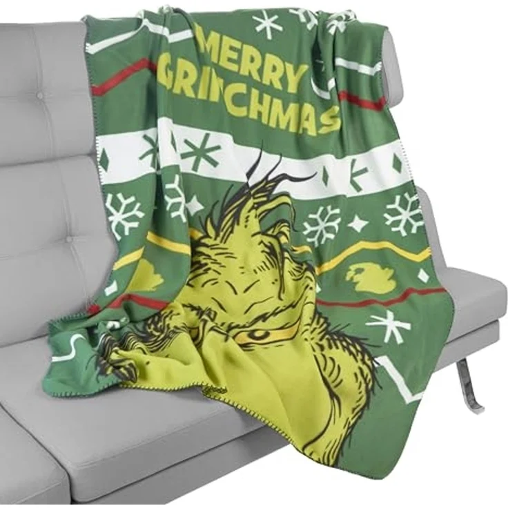 Wohndecke The Grinch Fleecedecke Merry Grinchmas Kuscheldecke 130 x 170 cm, United Labels® – Bild 1