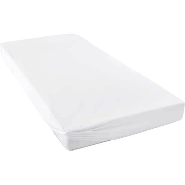 Hahn Haustextilien Jersey Spannbetttuch Max mit Nässeschutz 140x200 cm, weiß