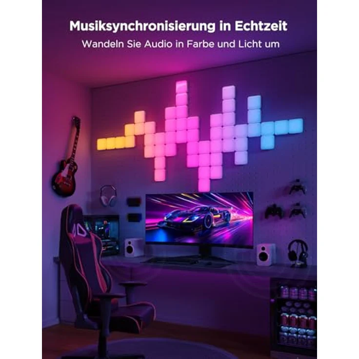 Govee Mini-Panelleuchten, LED-Wandpaneele, RGBIC, Matter/Alexa/Google Assistant, Musiksync, 20er-Pack – Bild 7