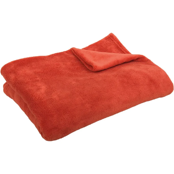 Kuscheldecke supersofte Tagesdecke vielseitig verwendbare Microfaser-Decke, flauschig und anschmiegsam in vielen verschiedenen modischen Farben erhältlich (terracotta - ochre / 70x100 cm) – Bild 3