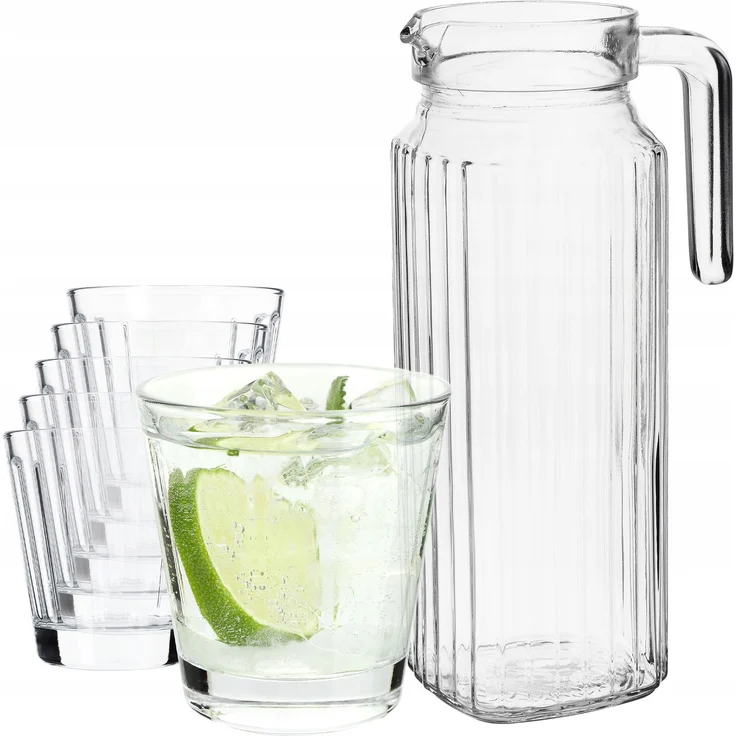 KADAX Krug 1,1 l + 6 Gläser 175 ml für Wassersaft – Bild 1