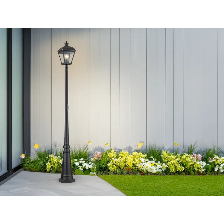 LED Straßenlaterne im Landhausstil Aluminium Schwarz, Höhe 216cm
