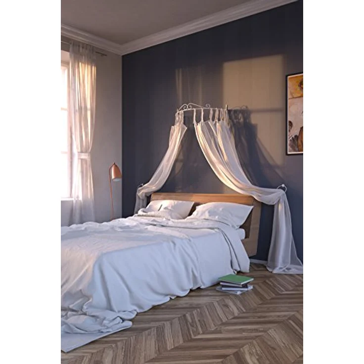 DécoProfi Betthimmel Rundbogen für Himmelbett, Baldachin (Set, 3-tlg, inklusive 2 Raffringen), optimal für Vorhänge mit Bindebändchen – Bild 3