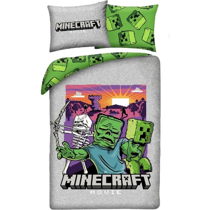 Minecraft Bettwäsche Set aus Mikrofaser Bettdeckenbezug 140 × 200 cm mit 70 × 90 cm Kissenbezug