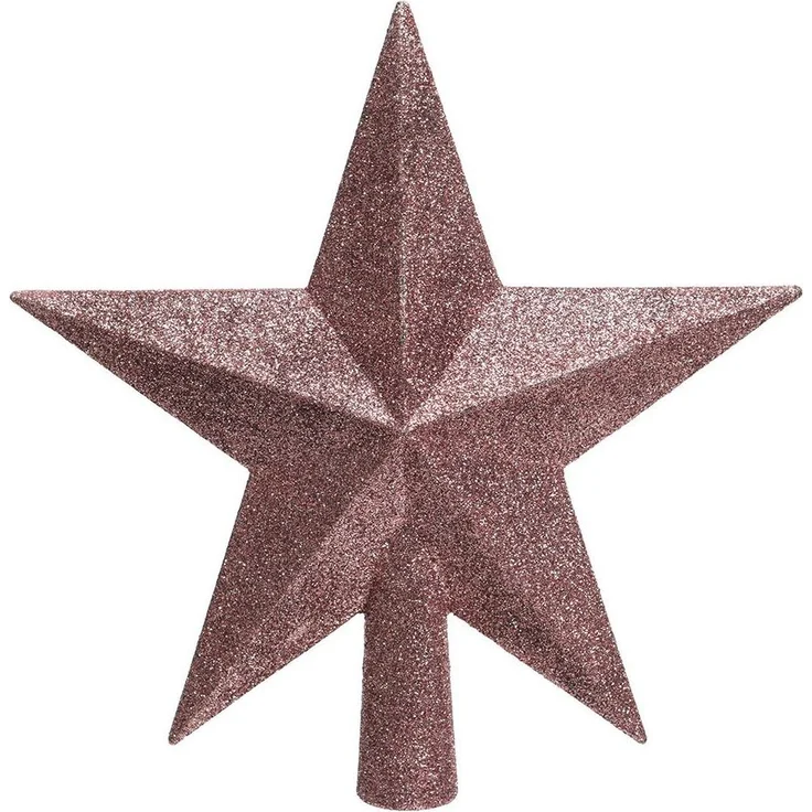 Kaemingk Christbaumspitze, Christbaumspitze Stern mit Glitzer 19cm Kunststoff, samtpink – Bild 1