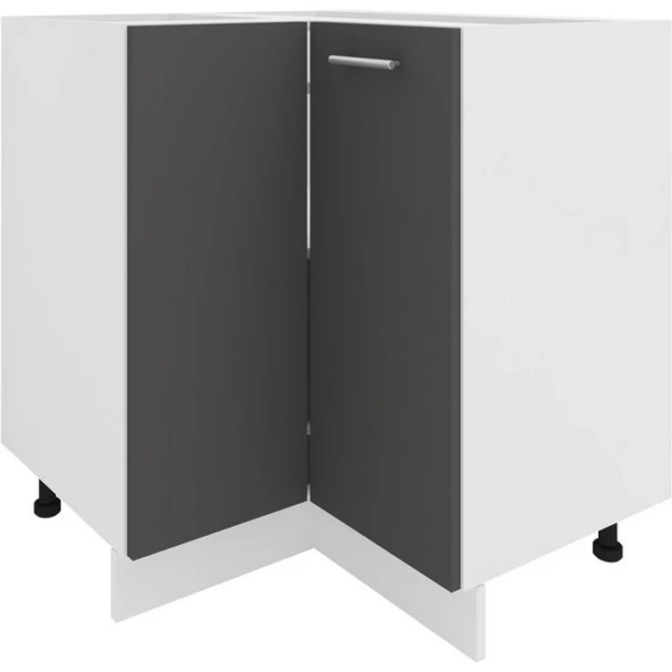 VCM Küchenmöbel Unterschrank Esilo 918687 Weiß / Anthrazit H. 82 x B. 76 x T. 76 cm – Bild 4