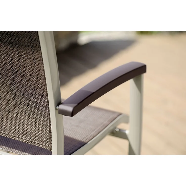 Klappstuhl >Royal< in Mocca, Kunstfasergewebe - 75x112x63cm (BxHxT) – Bild 2