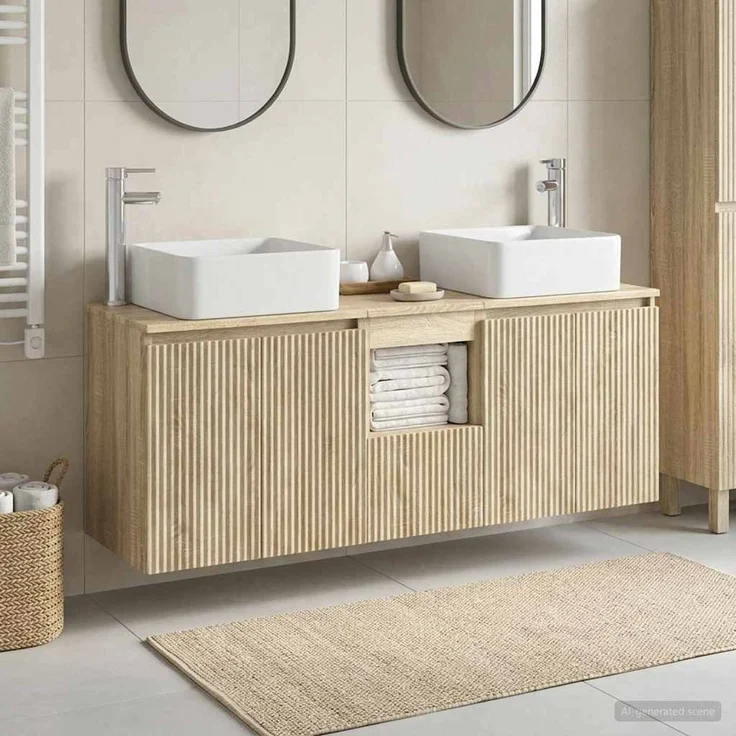 vidaXL Badezimmerschrank-Set 3 stk. Sonoma-Eiche 135 x 35 x 80 cm 3405659 – Bild 1